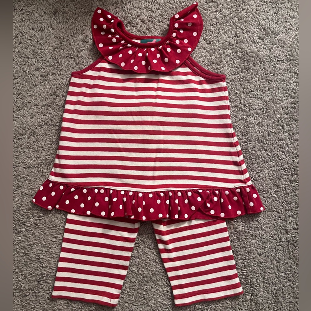 Striped Red and White Kids Matching Set